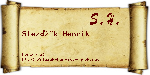 Slezák Henrik névjegykártya